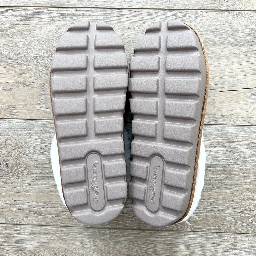 Koolaburra Chestnut Suede Shearling-Lined Clog Mules - Picture 10 of 12